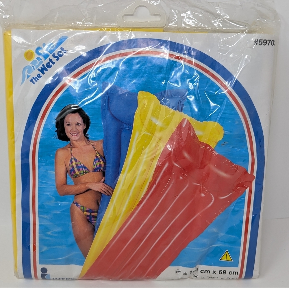 Intex Wet Set Pool Air Mattress Mat Float Yellow Inflatable Vintage 1999